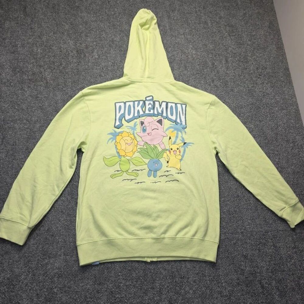 Pokémon Pikachu Jigglypuff Tropical Green Full Zip Hoodie